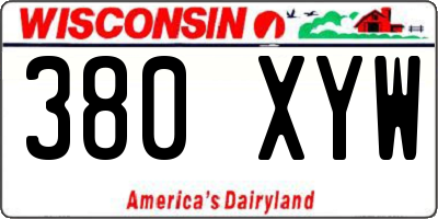 WI license plate 380XYW