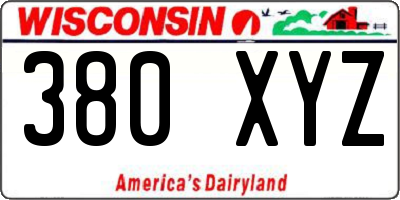 WI license plate 380XYZ