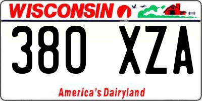 WI license plate 380XZA