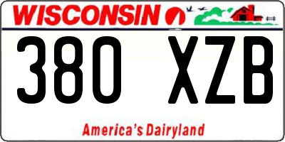 WI license plate 380XZB