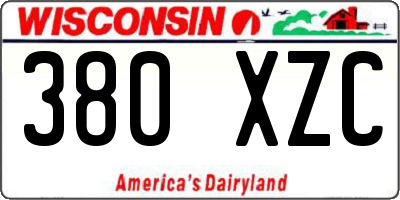 WI license plate 380XZC