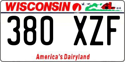 WI license plate 380XZF
