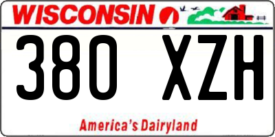 WI license plate 380XZH