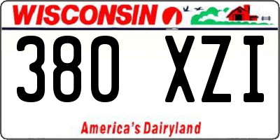 WI license plate 380XZI