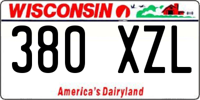 WI license plate 380XZL