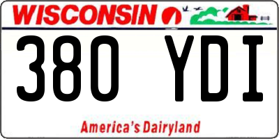 WI license plate 380YDI