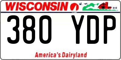 WI license plate 380YDP