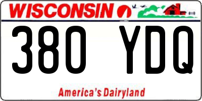 WI license plate 380YDQ