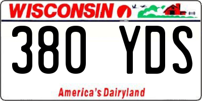 WI license plate 380YDS