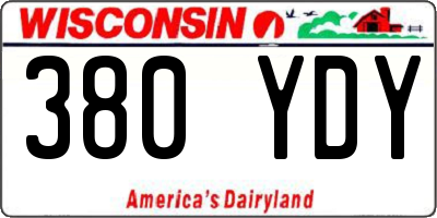 WI license plate 380YDY