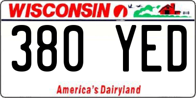 WI license plate 380YED
