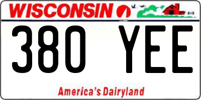 WI license plate 380YEE
