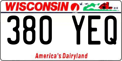 WI license plate 380YEQ
