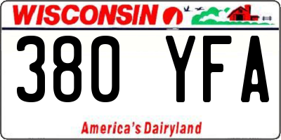WI license plate 380YFA