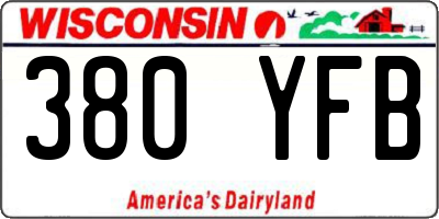WI license plate 380YFB