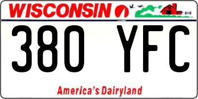 WI license plate 380YFC