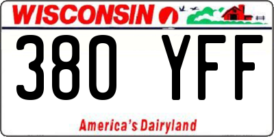WI license plate 380YFF