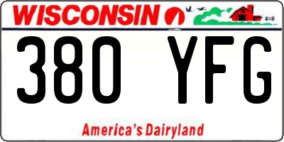 WI license plate 380YFG