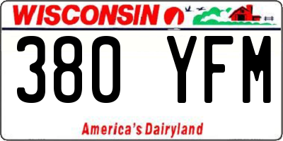 WI license plate 380YFM