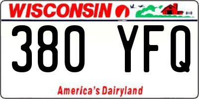 WI license plate 380YFQ