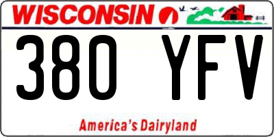 WI license plate 380YFV