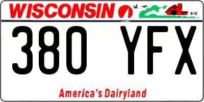 WI license plate 380YFX