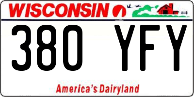WI license plate 380YFY