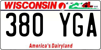 WI license plate 380YGA