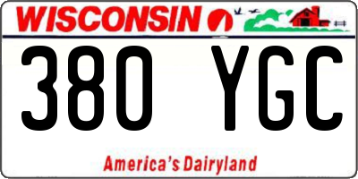 WI license plate 380YGC