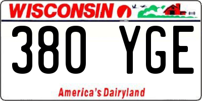 WI license plate 380YGE