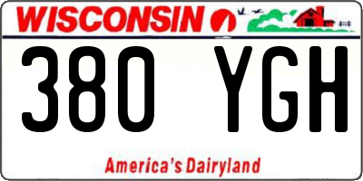 WI license plate 380YGH