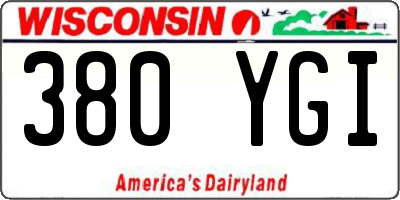 WI license plate 380YGI