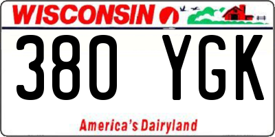 WI license plate 380YGK