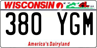 WI license plate 380YGM