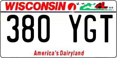 WI license plate 380YGT