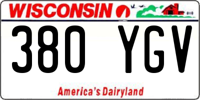 WI license plate 380YGV