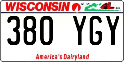 WI license plate 380YGY