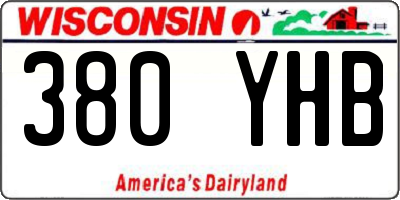 WI license plate 380YHB