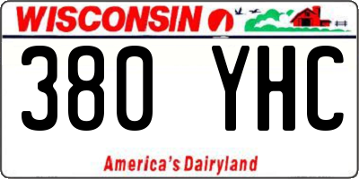 WI license plate 380YHC