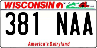 WI license plate 381NAA