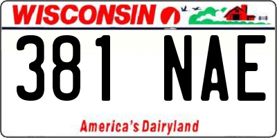 WI license plate 381NAE