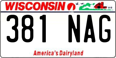 WI license plate 381NAG