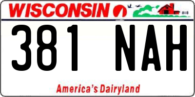 WI license plate 381NAH