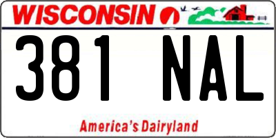 WI license plate 381NAL