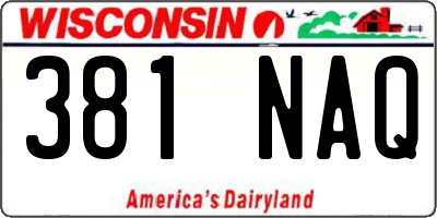 WI license plate 381NAQ