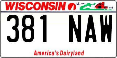 WI license plate 381NAW