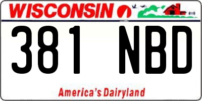 WI license plate 381NBD