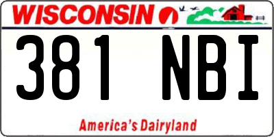 WI license plate 381NBI