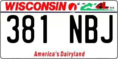 WI license plate 381NBJ