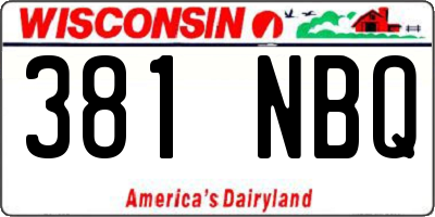 WI license plate 381NBQ